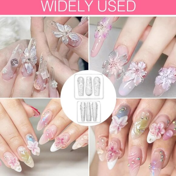 2PCS 3D Flower Mold for Nails, Flower Silicone Nail Art Molds, Reusable DIY - Picture 6 of 6